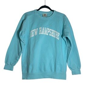 Comfort Colors NEW HAMPSHIRE Crewneck Sweatshirt Blue Size Small Cotton Comfy